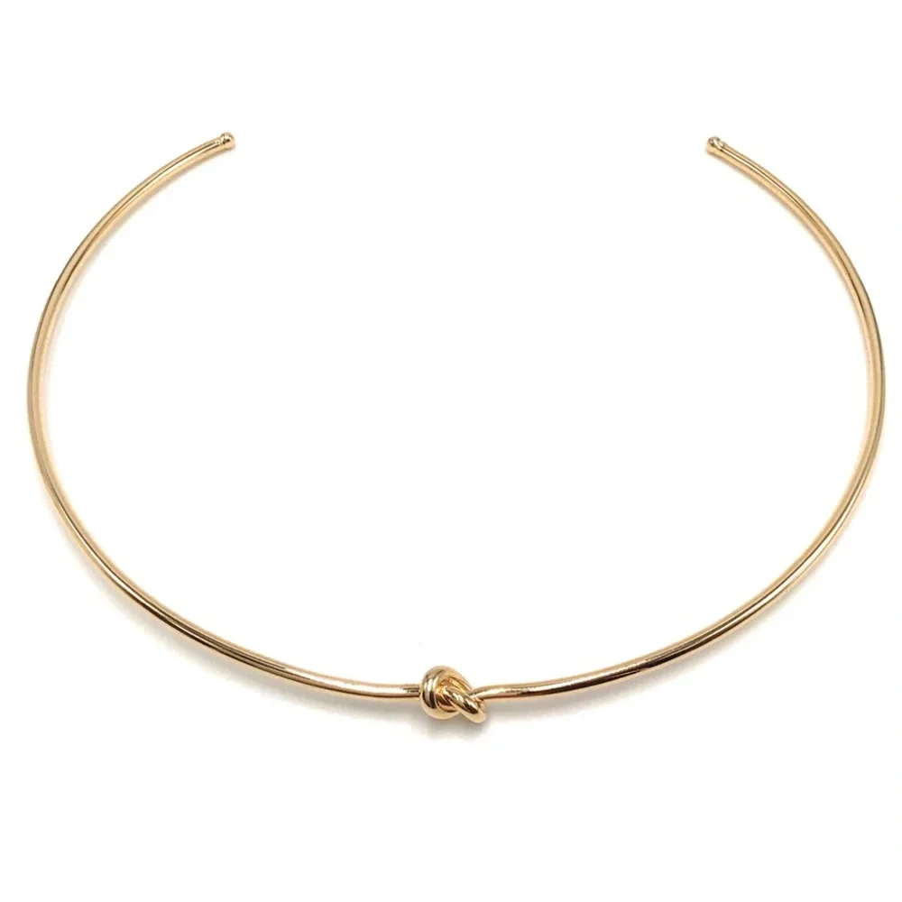 NWOT Anthro Fischer Gold Knot Cuff Necklace